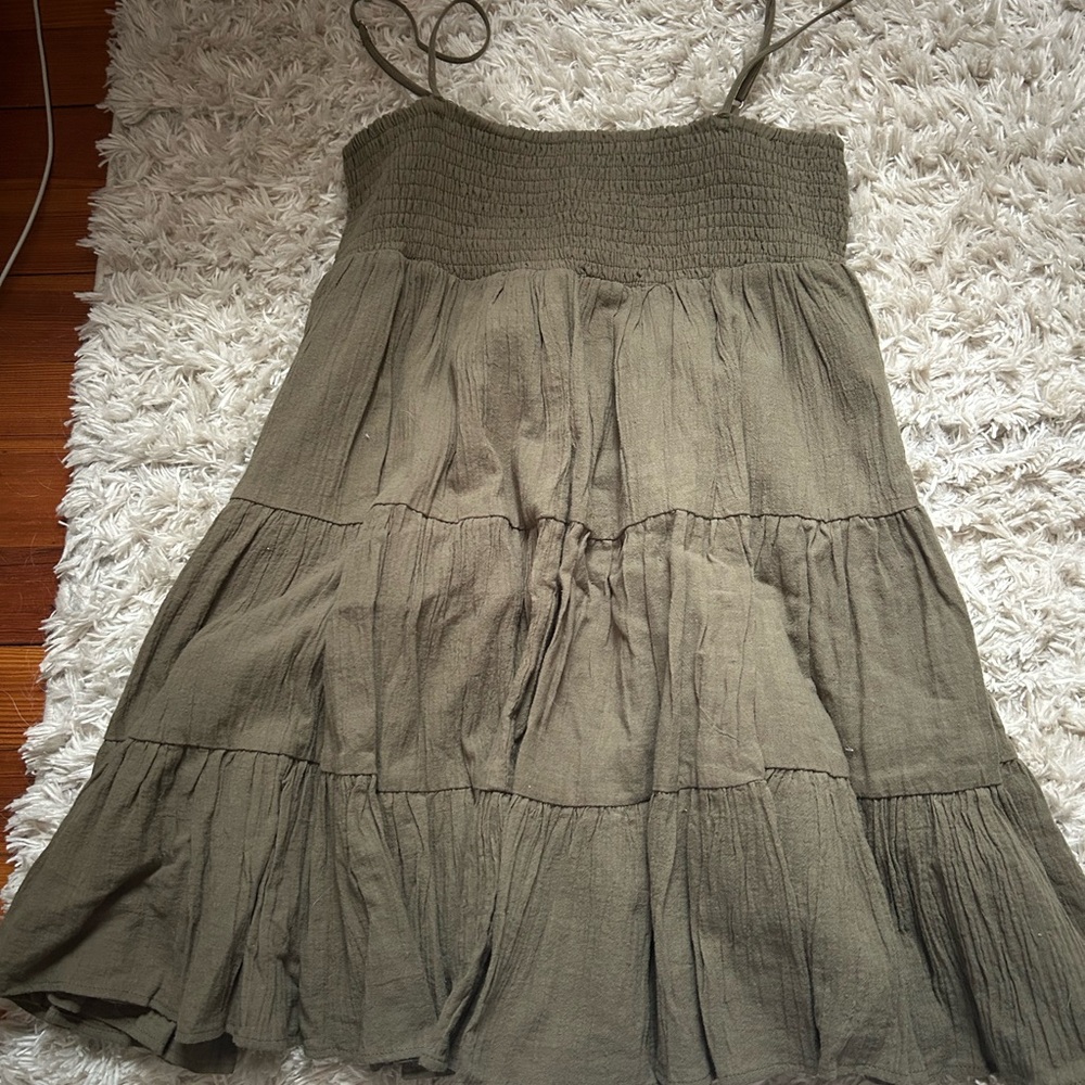 Edikted Olive Green Tiered Sundress